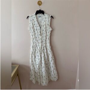 Rails Dion White Smocked Dress Floral NWT Medium